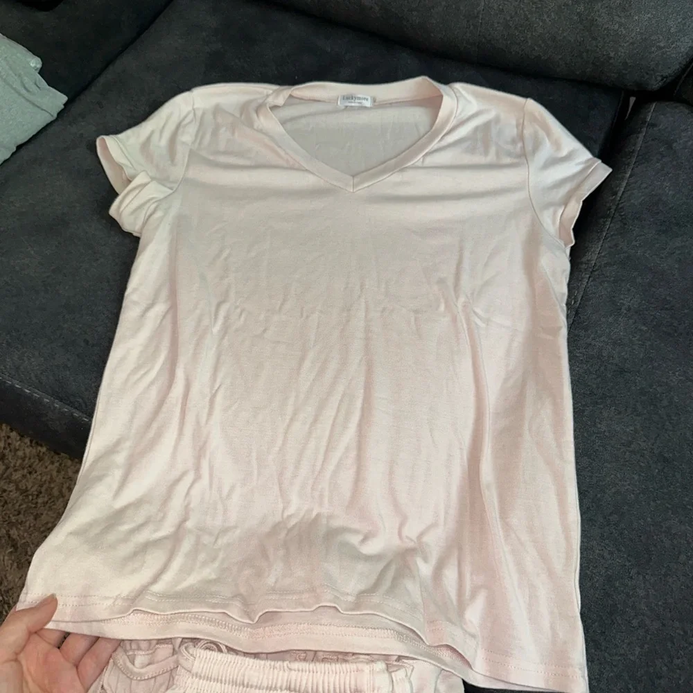 Light Pink Ruffle Pajama Set - Picture 7 of 7